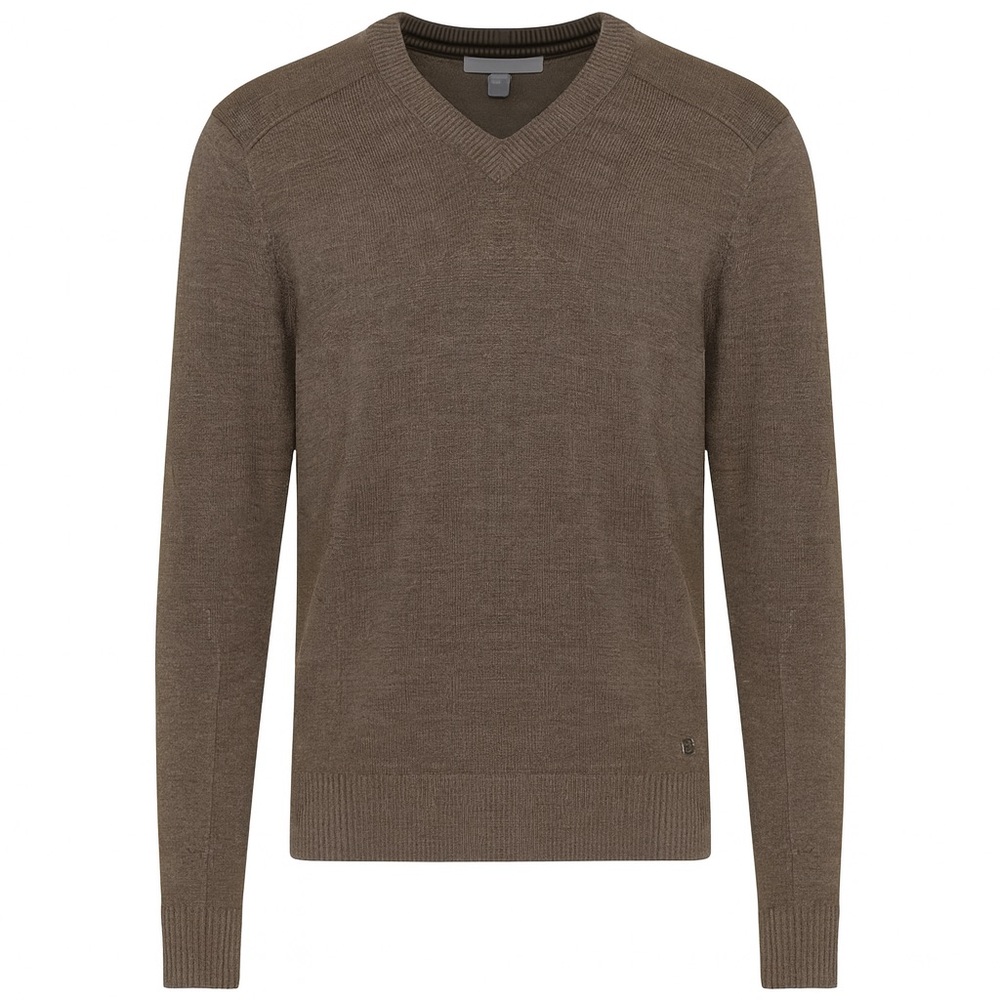 Smartwool Men's Sparwood V Neck Sweater Small Brown Tan Merino Wool Blend